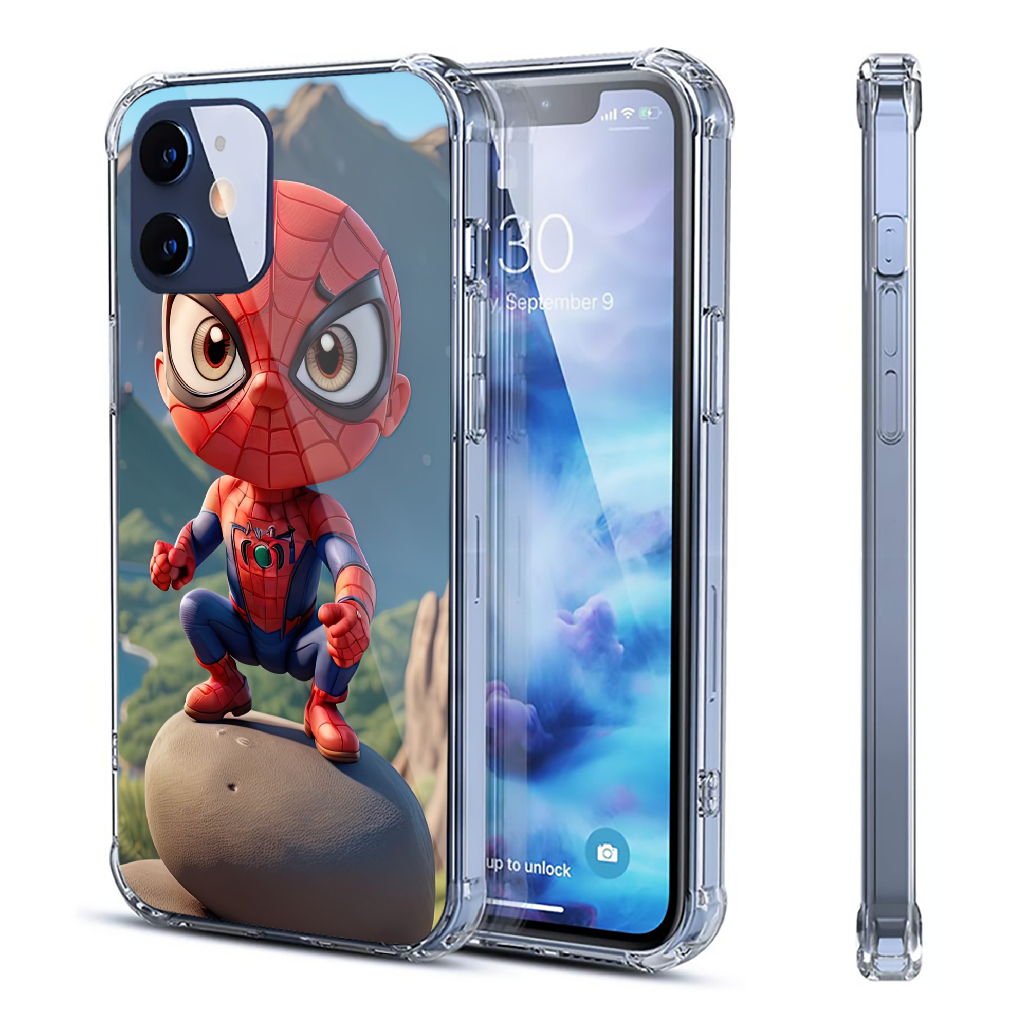 （画像用） Spider Man スパイダーマン 【iPhone 12シリーズ対応】透明スマホケース（クリアソフトケース）
